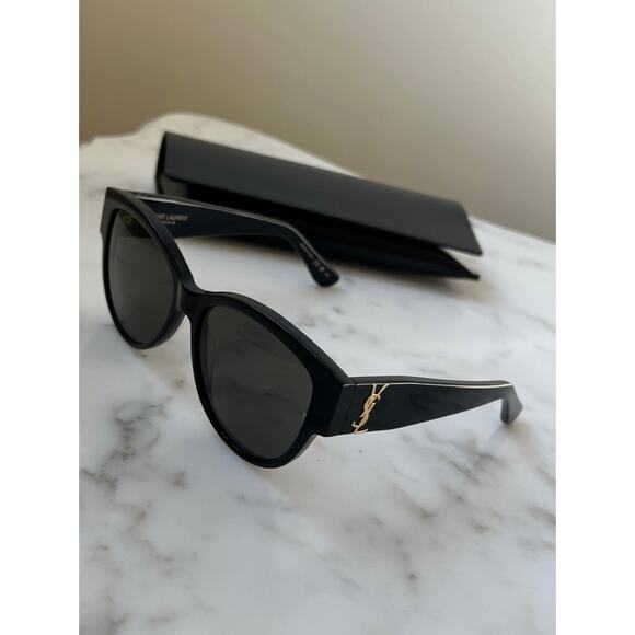 NEW Saint Laurent SL M3 Black Cat Eye Sunglasses - Picture 7 of 8